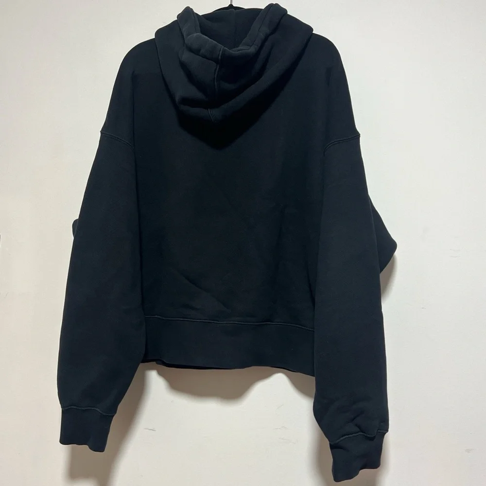 Palm Angels Black Hoodie with White Drawstrings - Picture 5 of 8